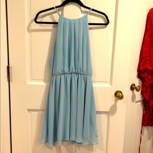 Sky blue halter dress